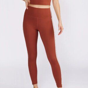 NEW Cream Yoga Hana 7/8 Side Strip Legging in Rust